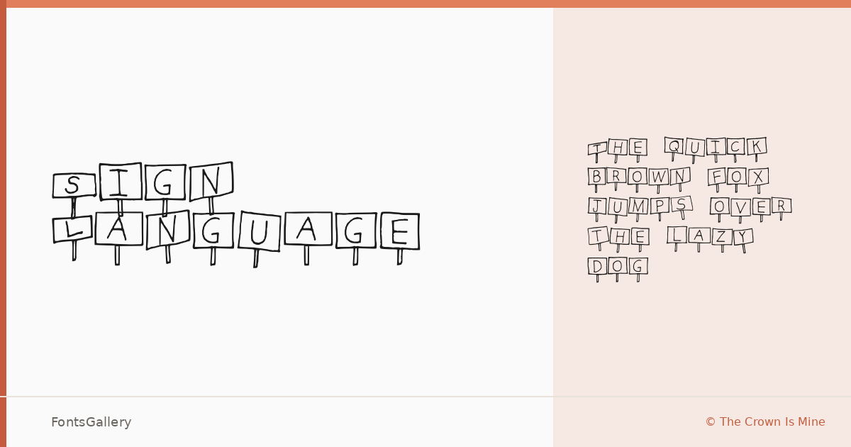 Sign Language font family banner
