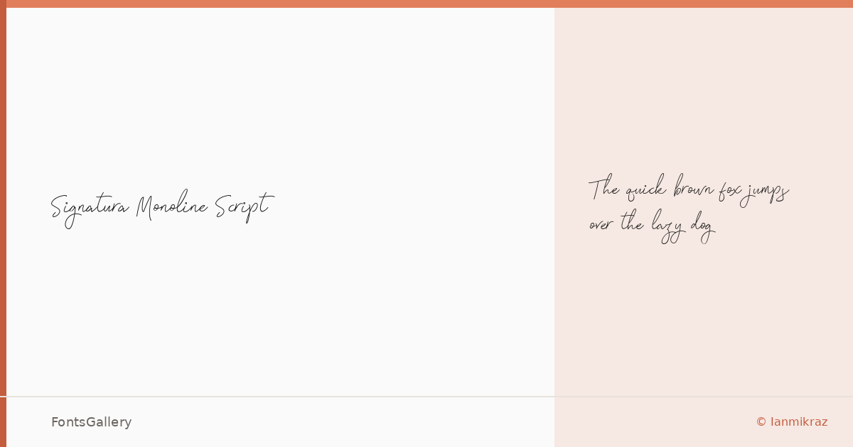 Signatura Monoline Script font family banner