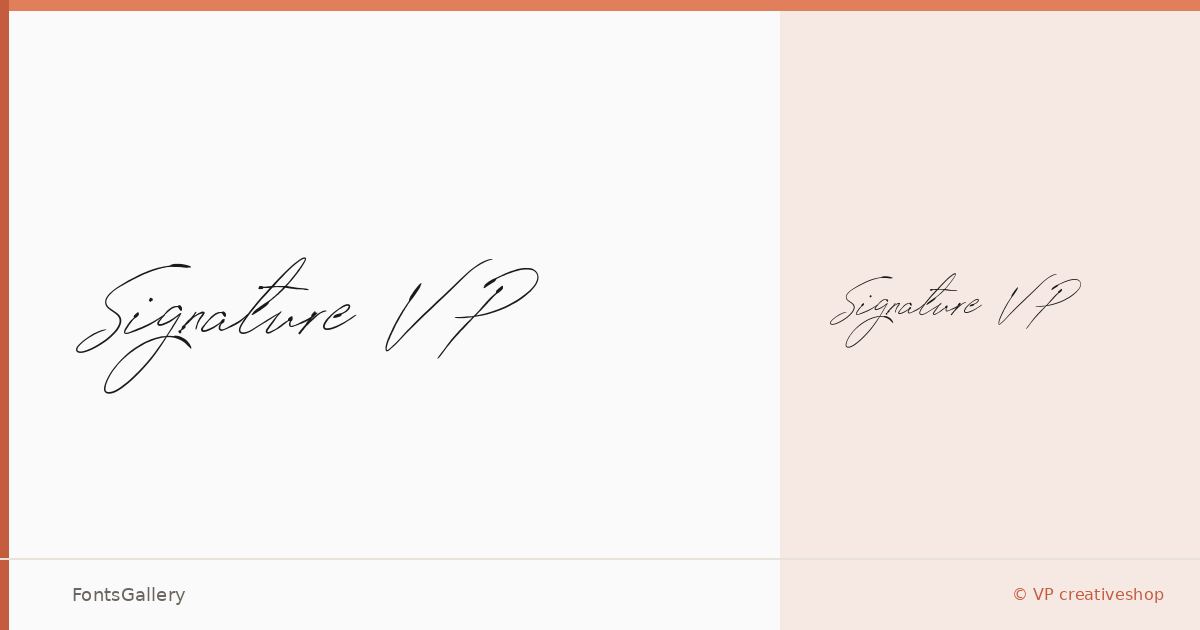 Signature VP font family banner