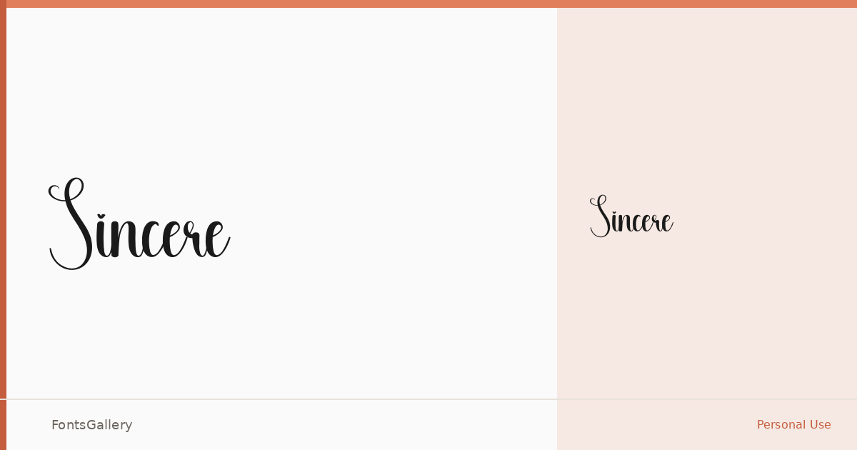 Sincere font family banner
