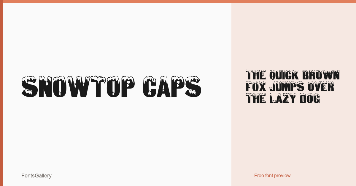 Snowtop Caps font family banner