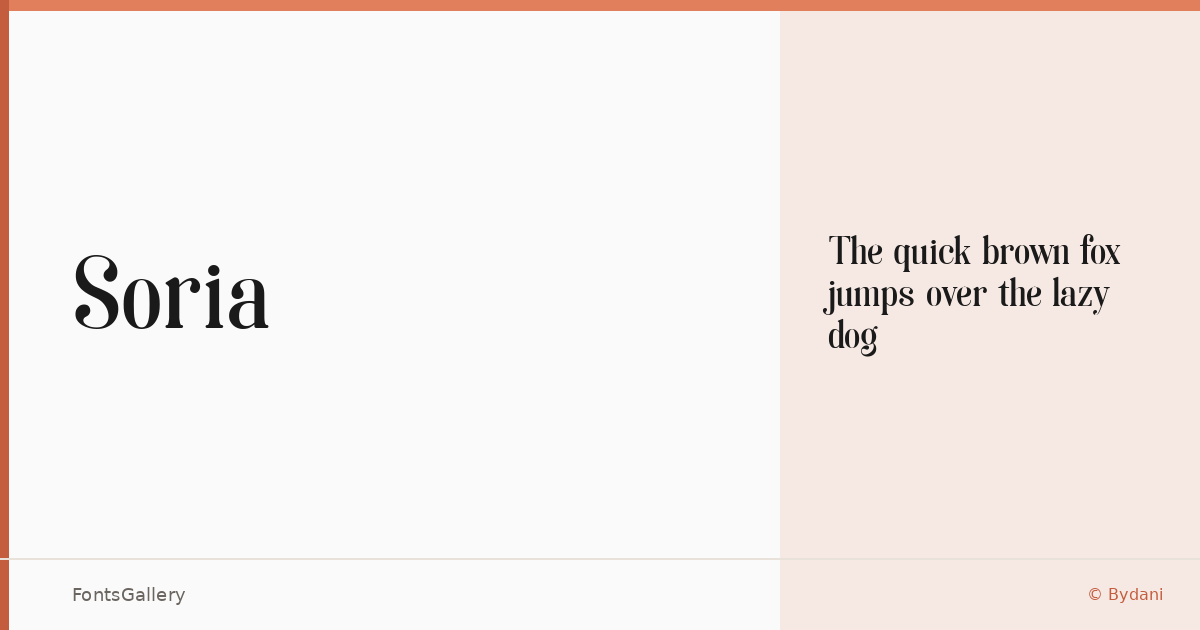 Soria font family banner