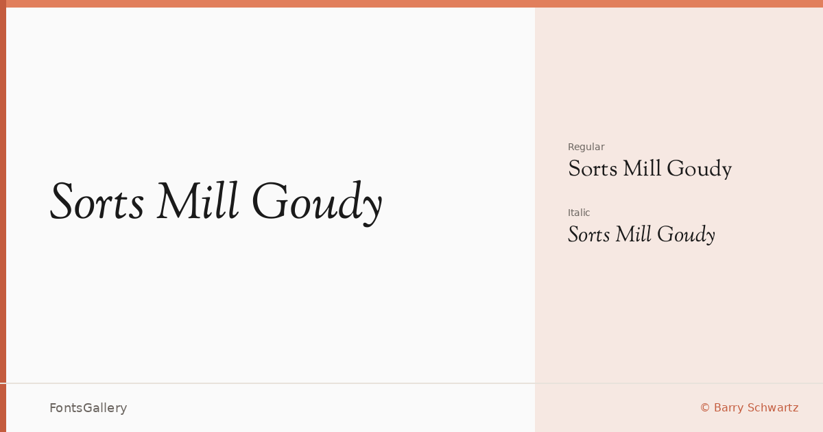 Sorts Mill Goudy font family banner