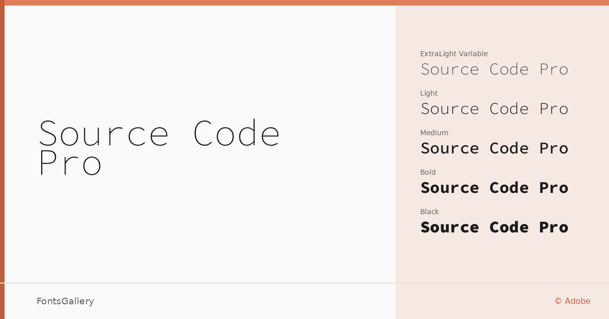 Source Code Pro font family banner