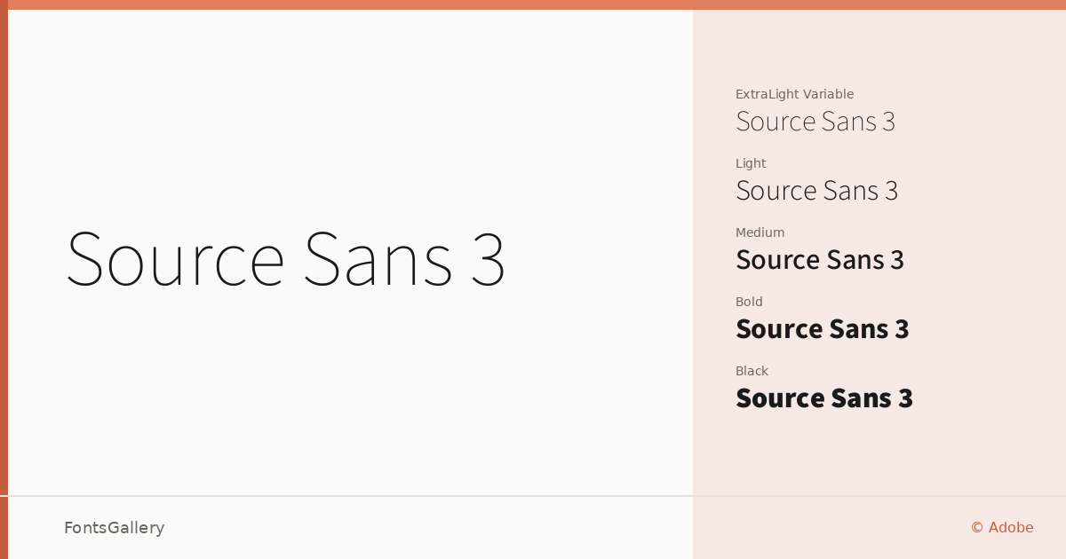 Source Sans 3 font family banner