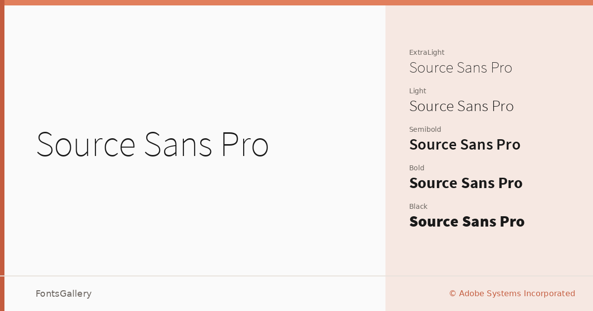 Source Sans Pro font family banner
