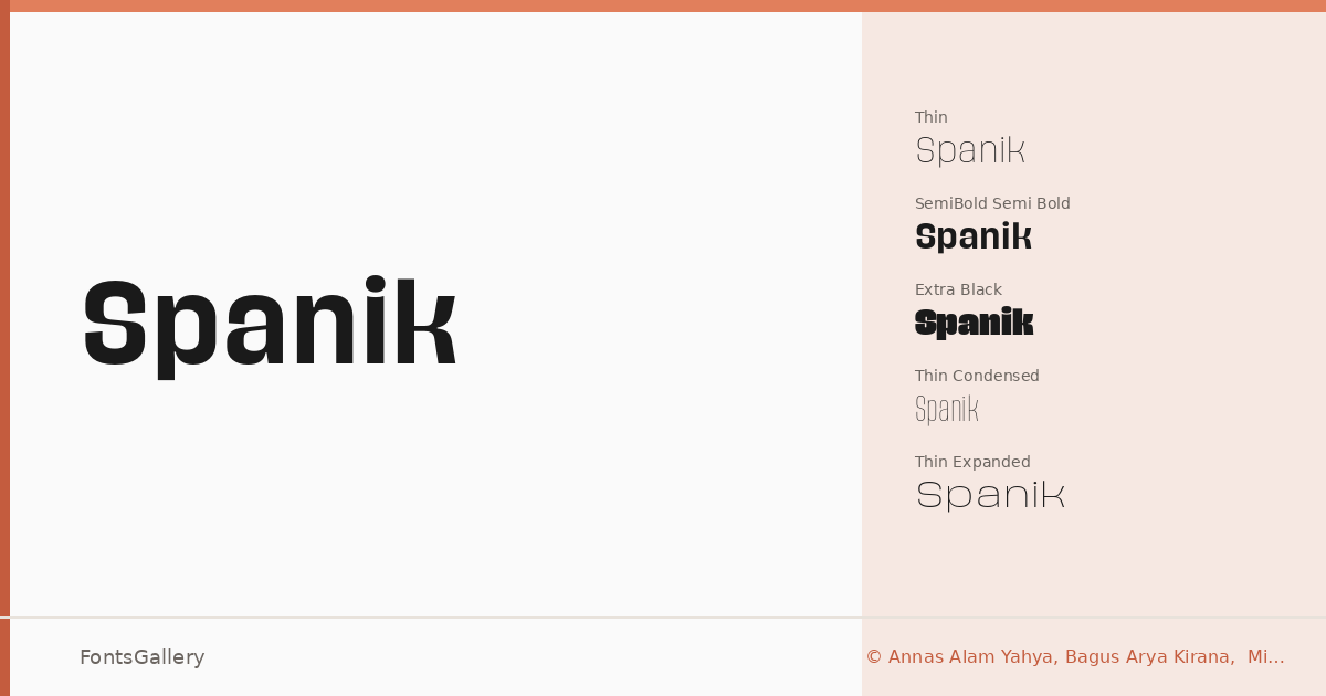 Spanik font family banner