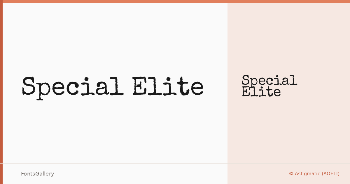 Special Elite font family banner