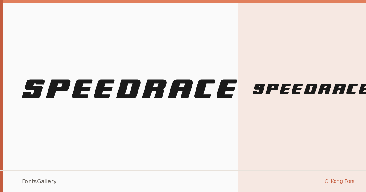 SPEEDRACE font family banner