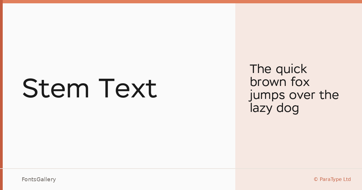 Stem Text font family banner