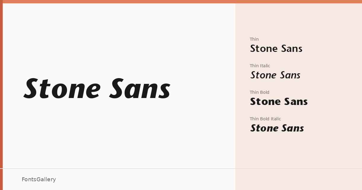 Stone Sans font family banner
