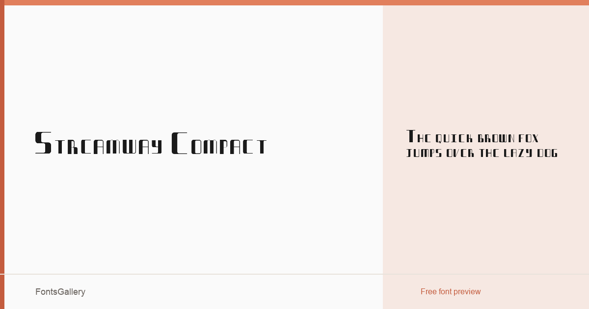 Streamway Compact font family banner