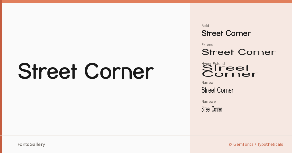Street Corner font family banner