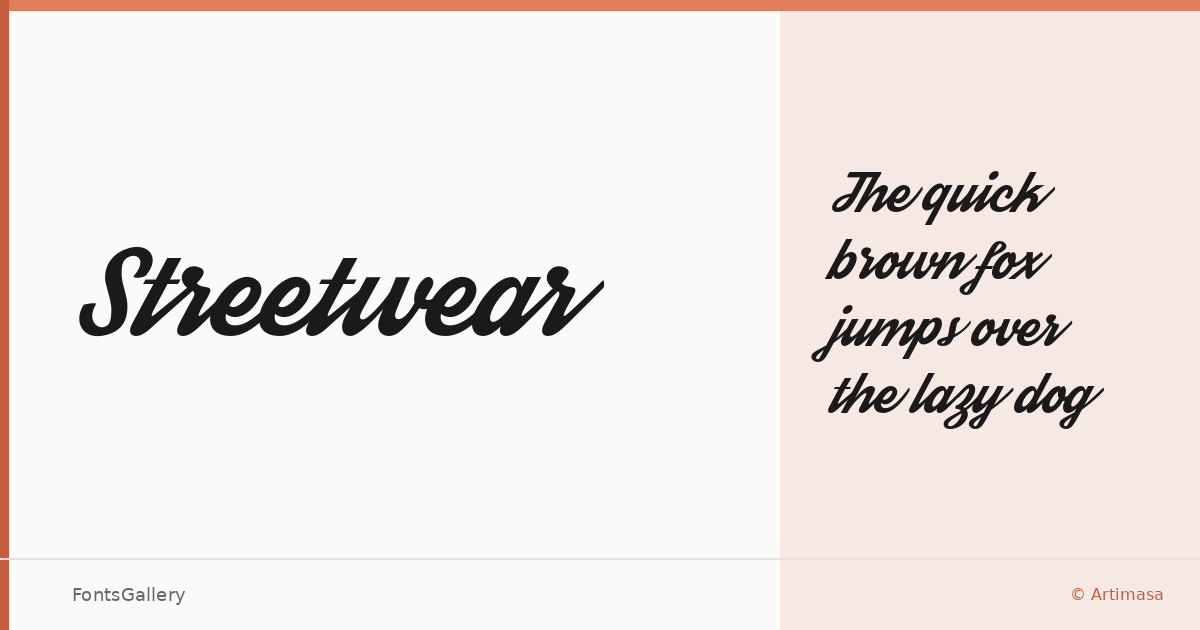 Streetwear font family banner
