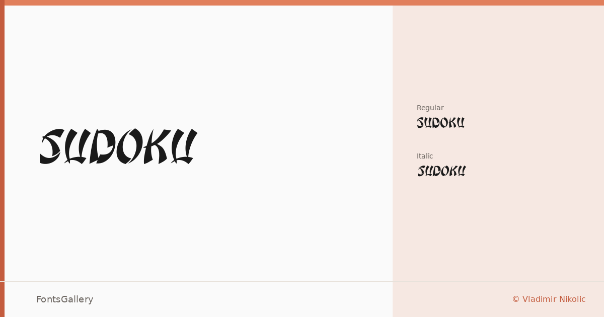 Sudoku font family banner