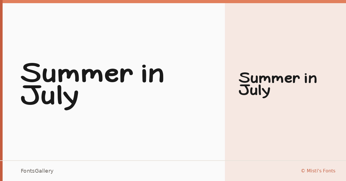 Summer in July font family banner