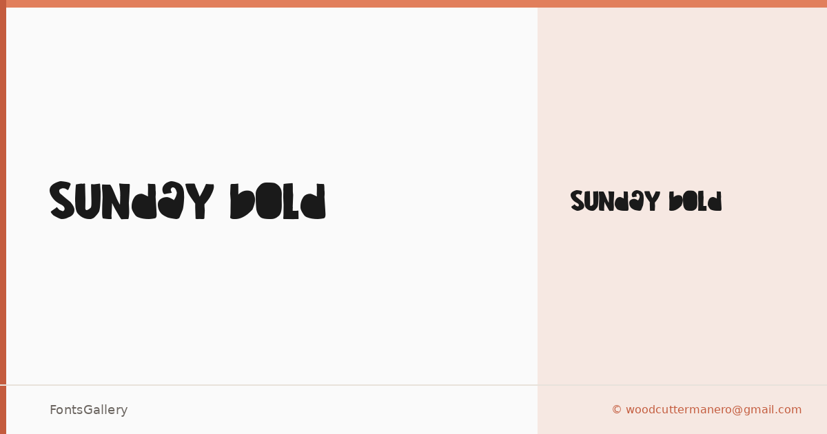 Sunday Bold font family banner