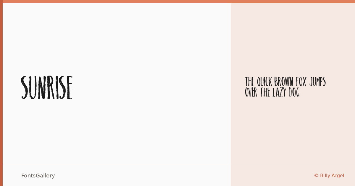 SUNRISE font family banner