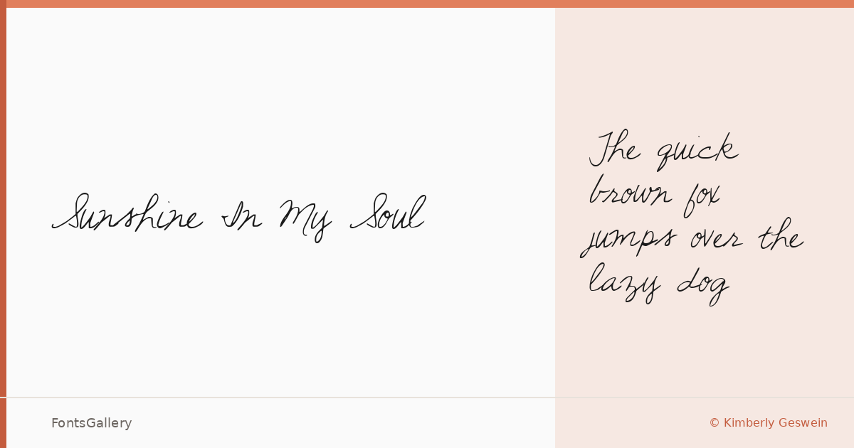 Sunshine In My Soul font family banner