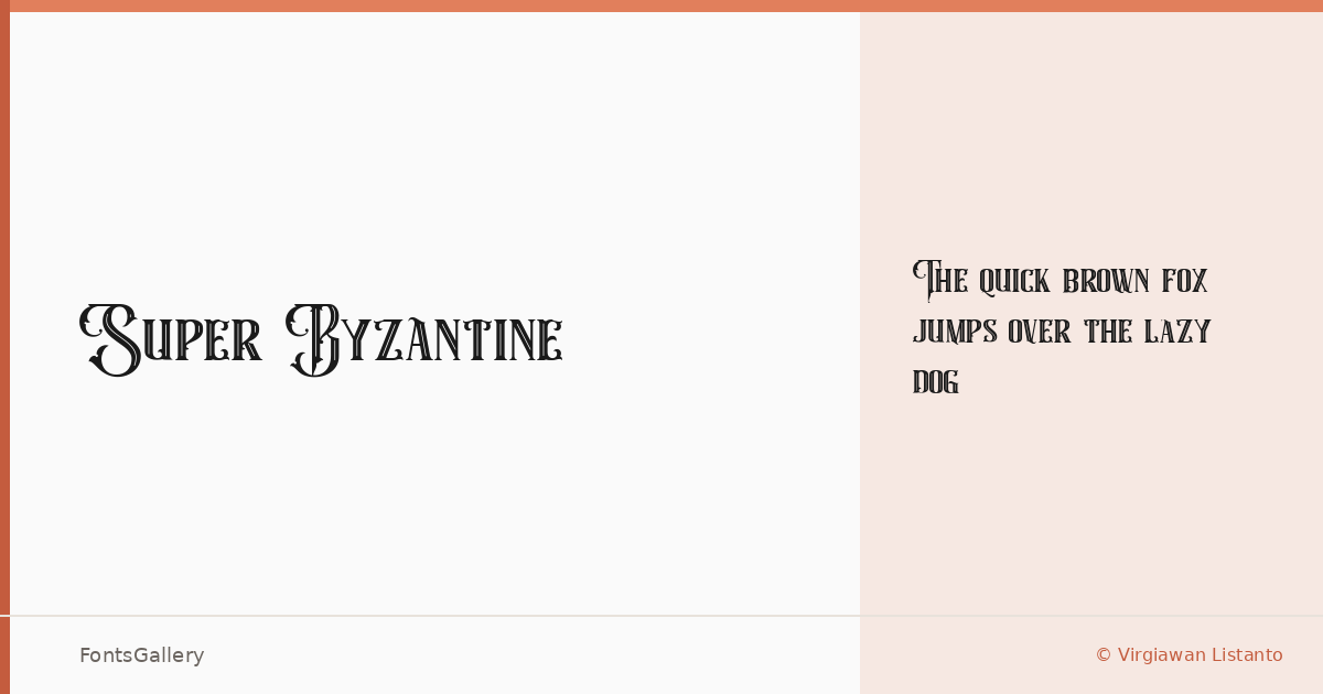 Super Byzantine font family banner