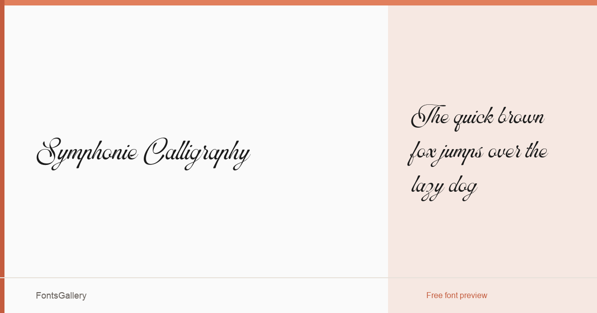 Symphonie Calligraphy font family banner