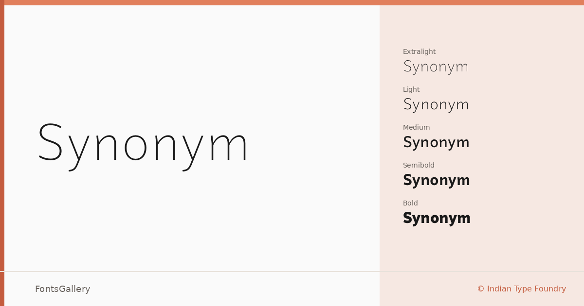 Synonym font family banner