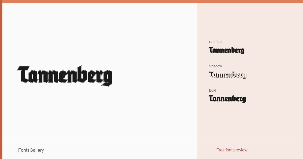 Tannenberg font family banner