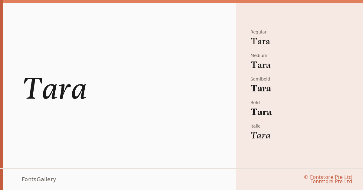 Tara font family banner