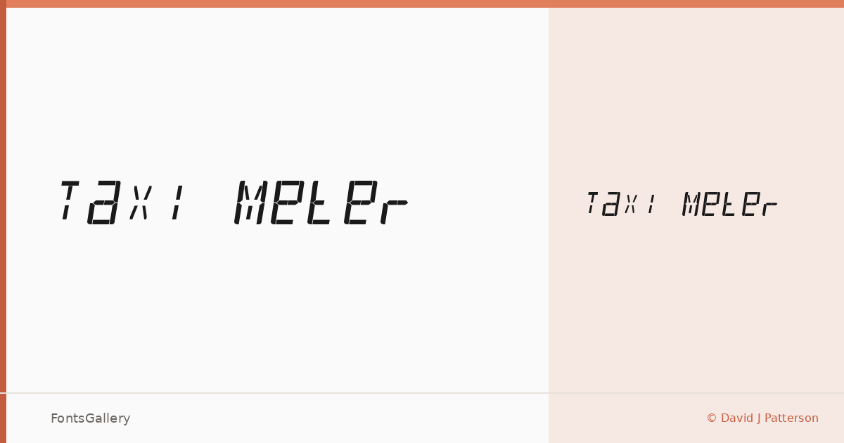 Taxi Meter font family banner