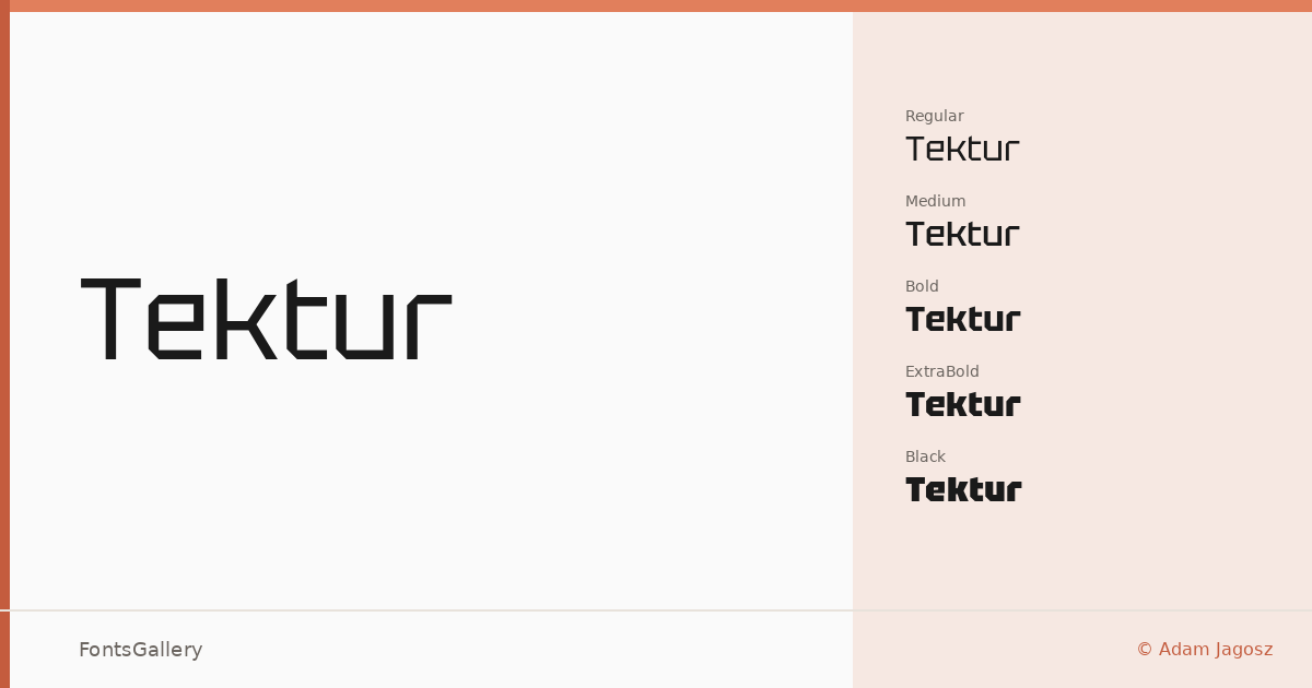 Tektur font family banner