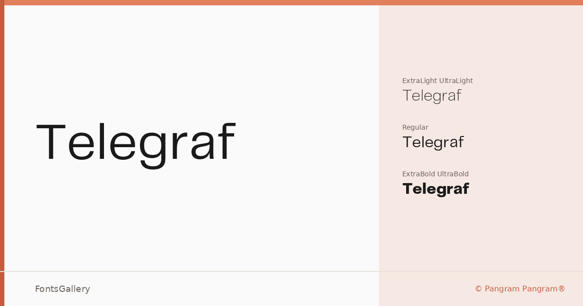 Telegraf font family banner