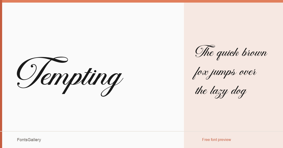 Tempting font family banner