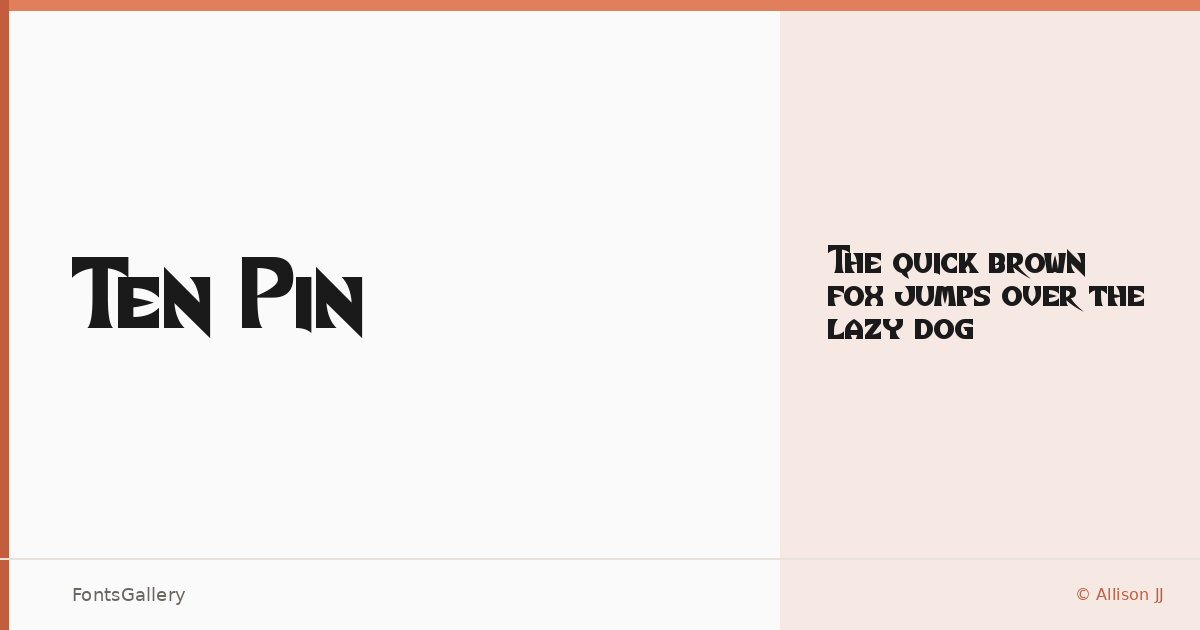 Ten Pin font family banner
