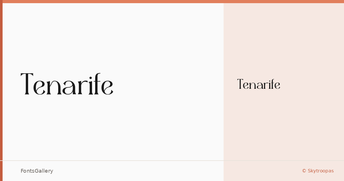 Tenarife font family banner