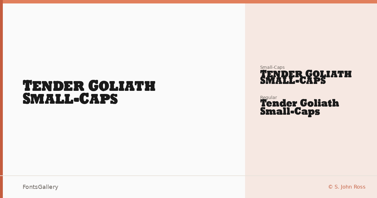 Tender Goliath Small-Caps font family banner