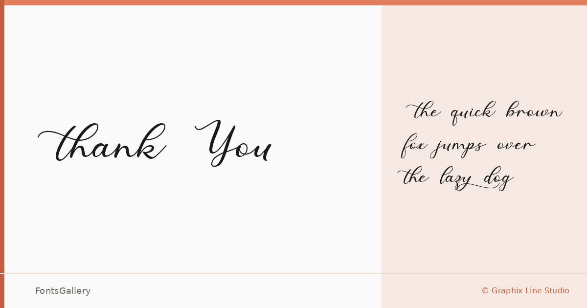 Thank You font family banner