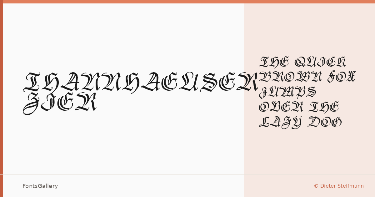 Thannhaeuser Zier font family banner