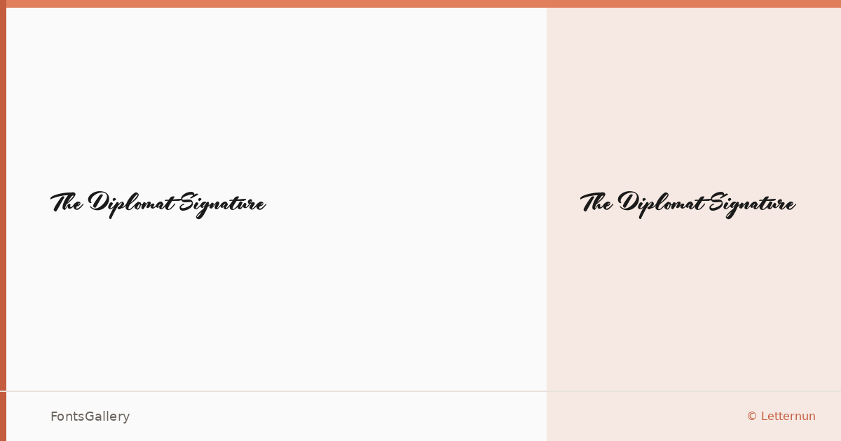 The Diplomat Signature font family banner