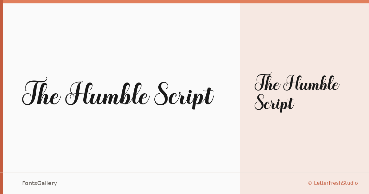 The Humble Script font family banner