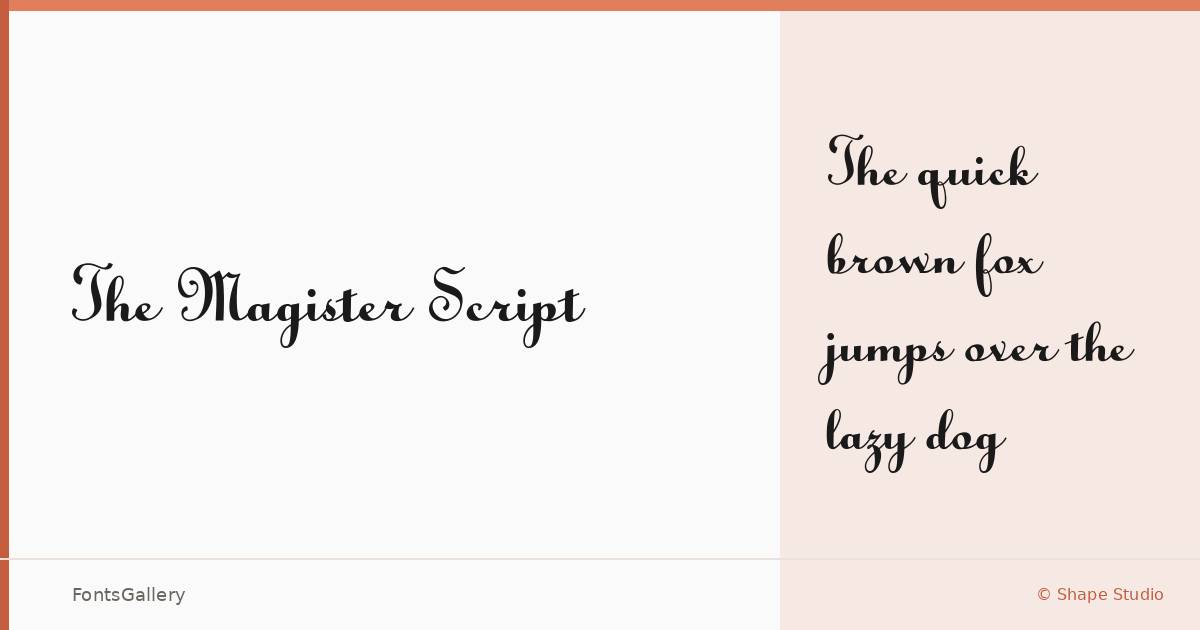 The Magister Script font family banner