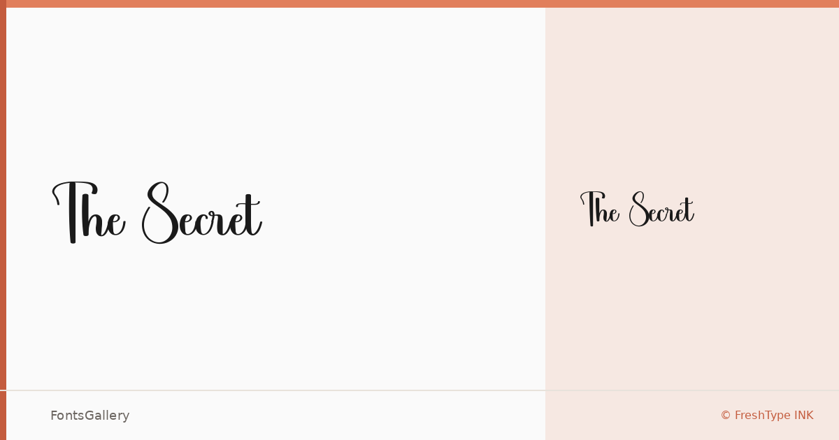 The Secret font family banner