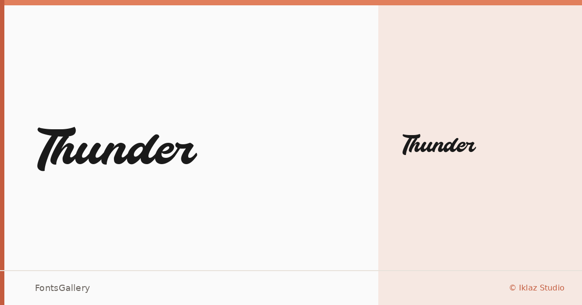Thunder font family banner