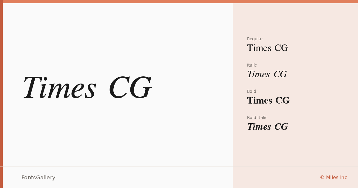 Times CG font family banner