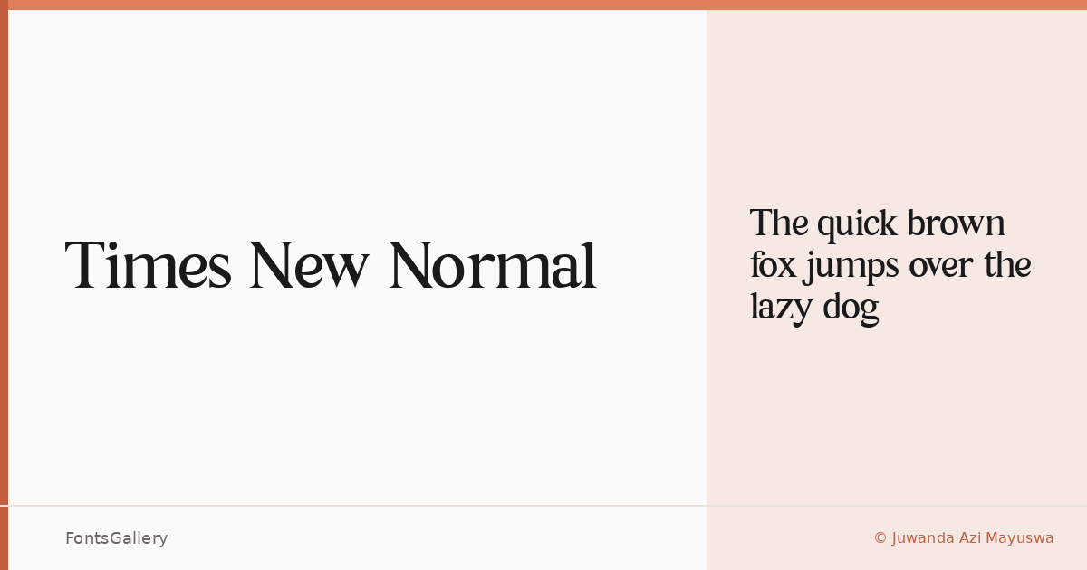 Times New Normal font family banner