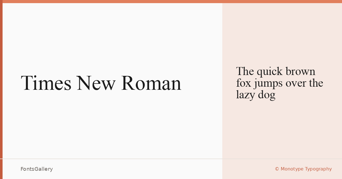 Times New Roman font family banner