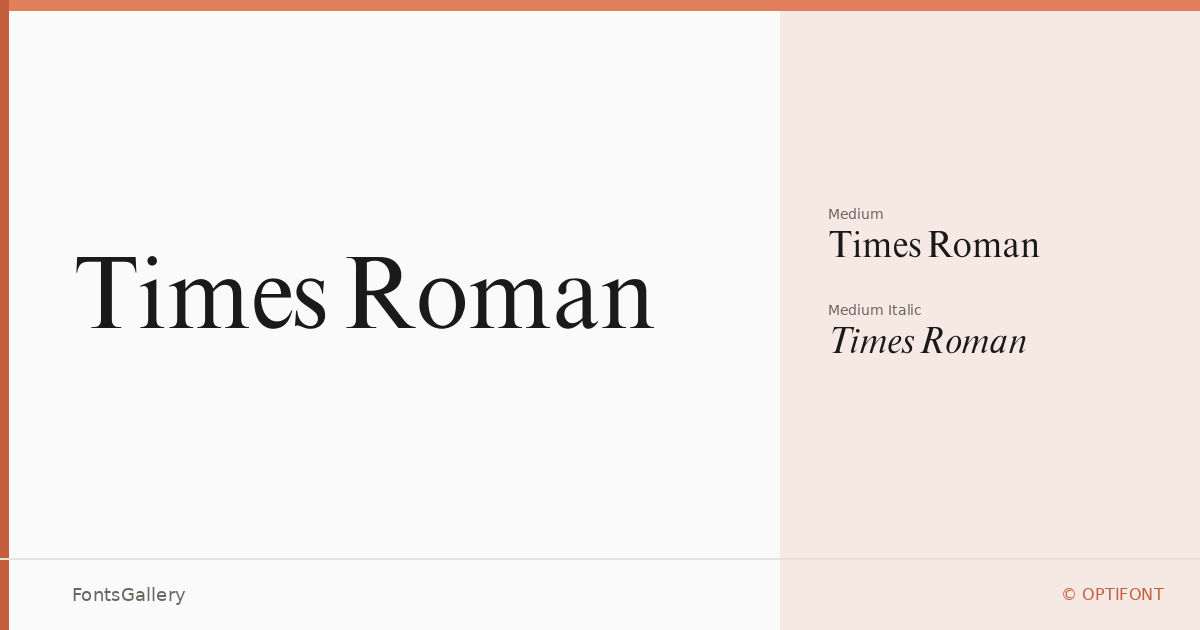 Times Roman font family banner