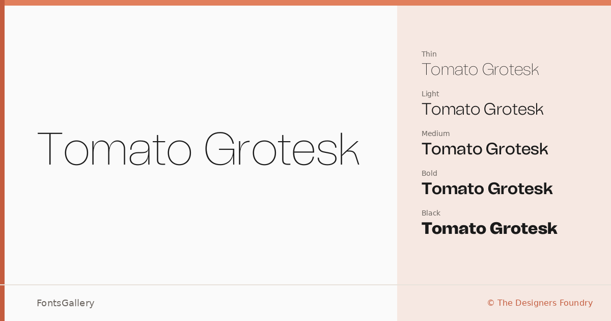 Tomato Grotesk font family banner