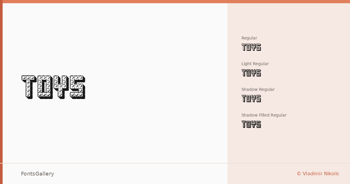 Toys font family banner