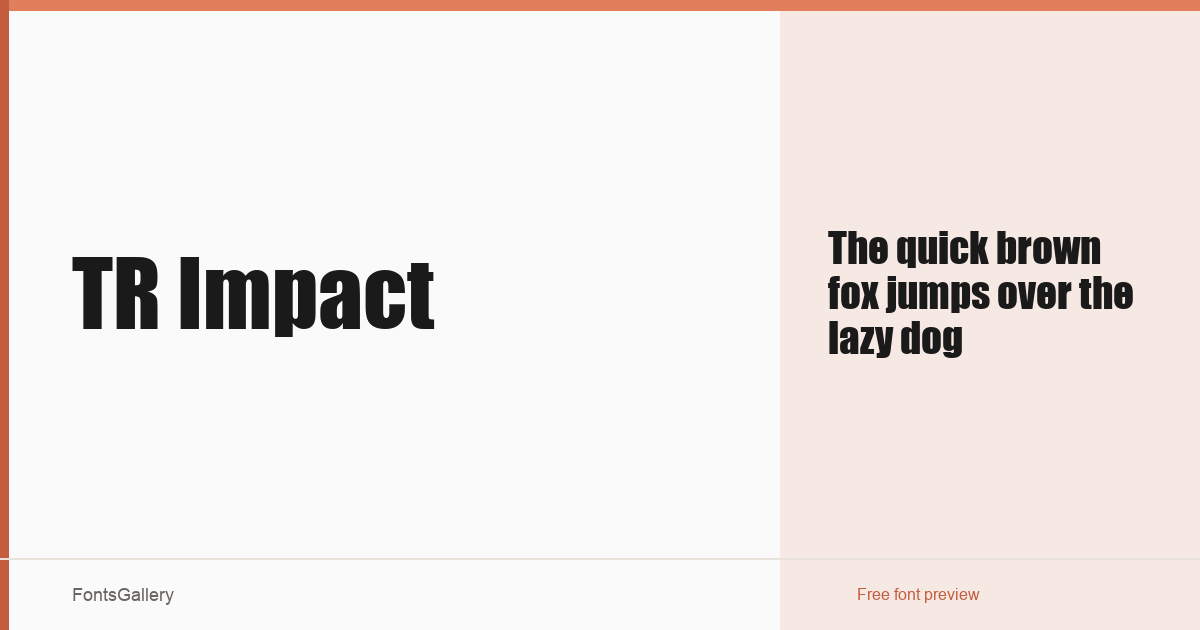 TR Impact font family banner