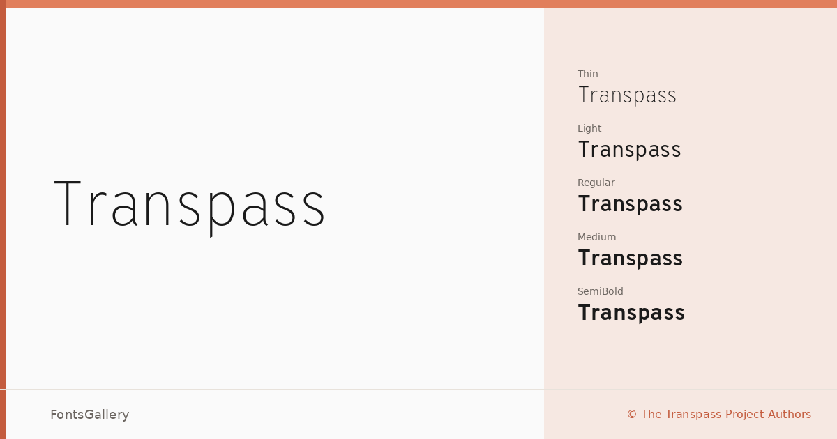 Transpass font family banner